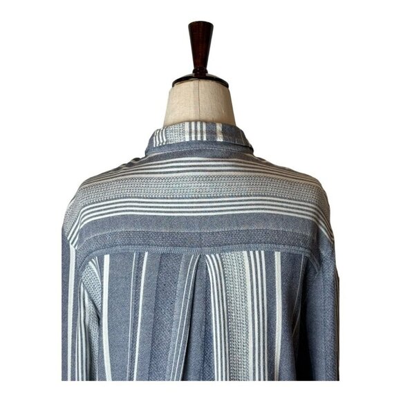 Anthropologie Maeve Shirt Women Small Blue Chatham Striped Button Down Blouse - Picture 8 of 10